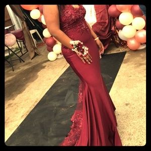 Fitted Formal Custom made burgundy dress